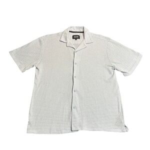 Malibu by Drill Clothing Co Mens Large Light Blue Waffle Knit Camp Collar Shirt